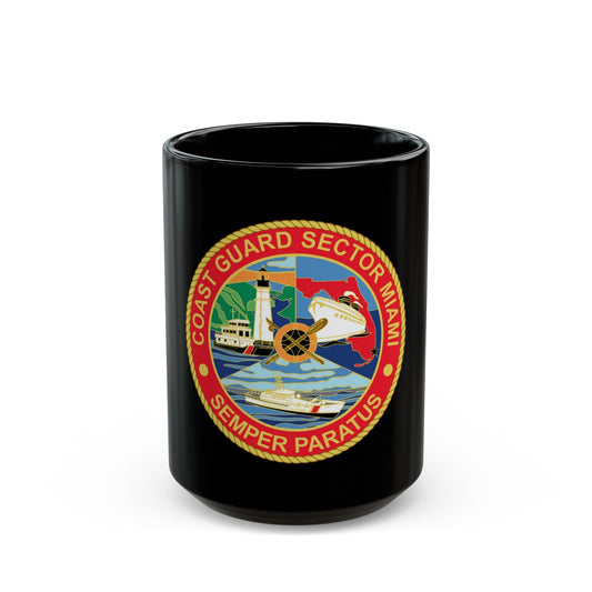 USCG Sector Miami (U.S. Coast Guard) Black Coffee Mug-15oz-The Sticker Space