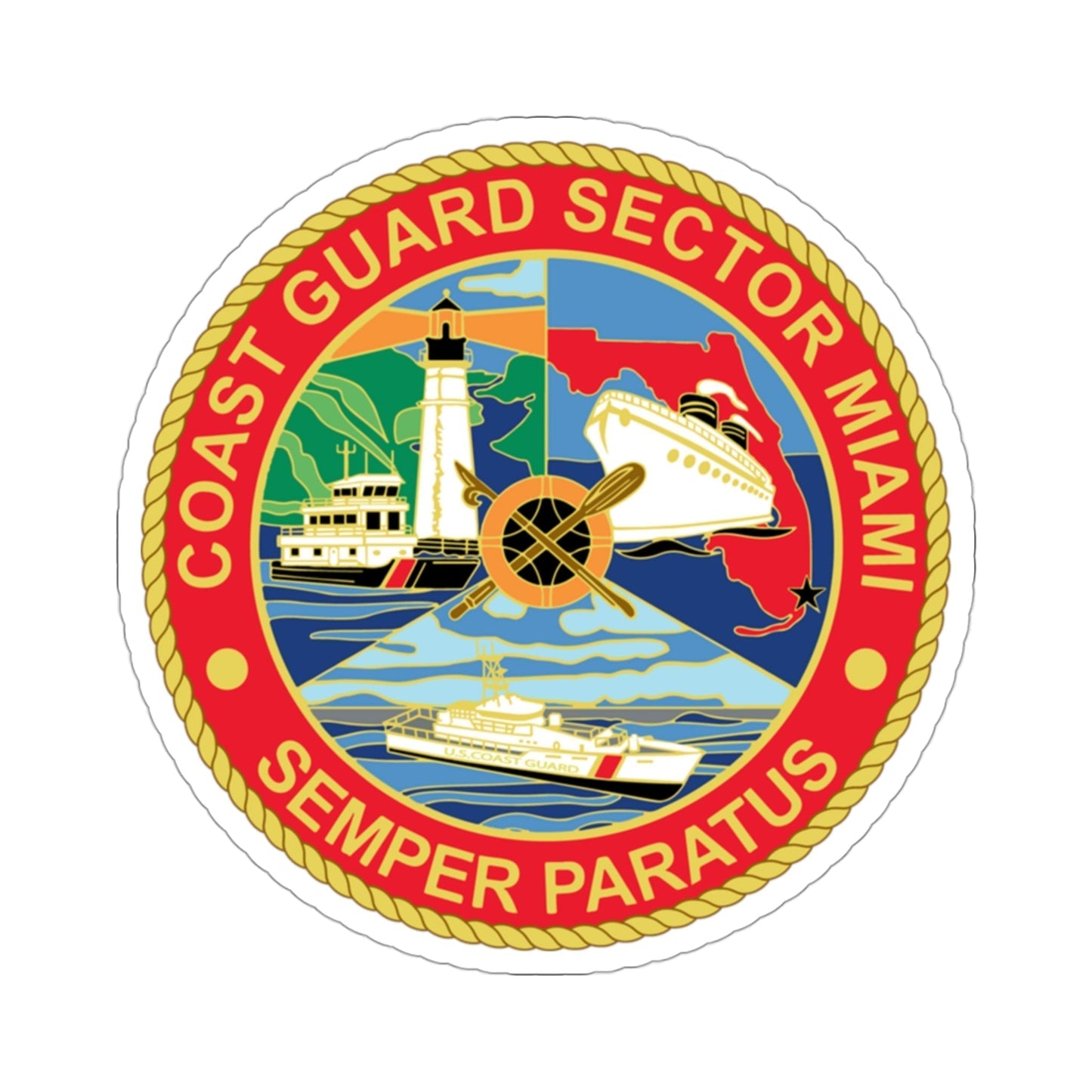 USCG Sector Miami (U.S. Coast Guard) STICKER Vinyl Die-Cut Decal-3 Inch-The Sticker Space