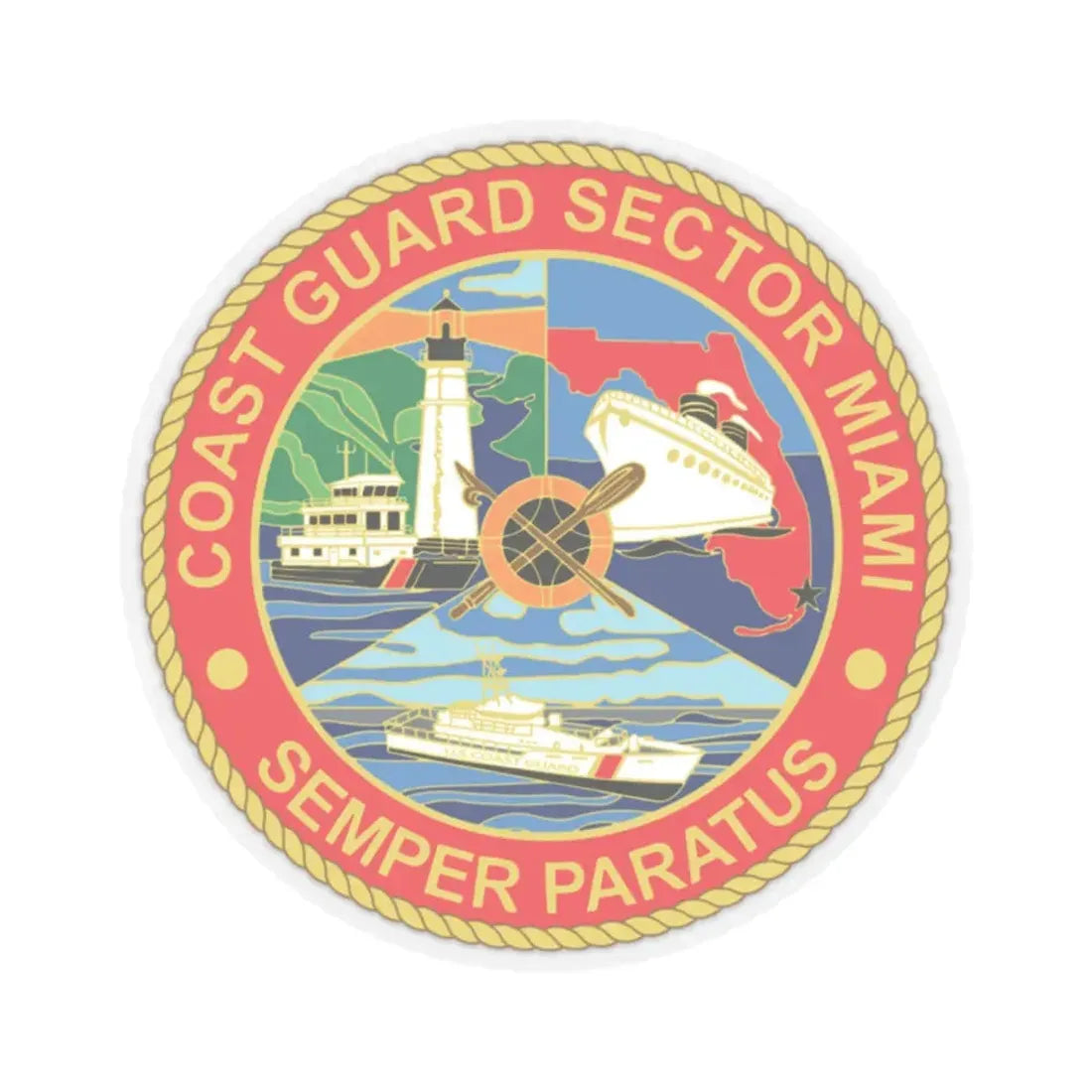 USCG Sector Miami (U.S. Coast Guard) STICKER Vinyl Kiss-Cut Decal 2 Inch Transparent - The Sticker Space