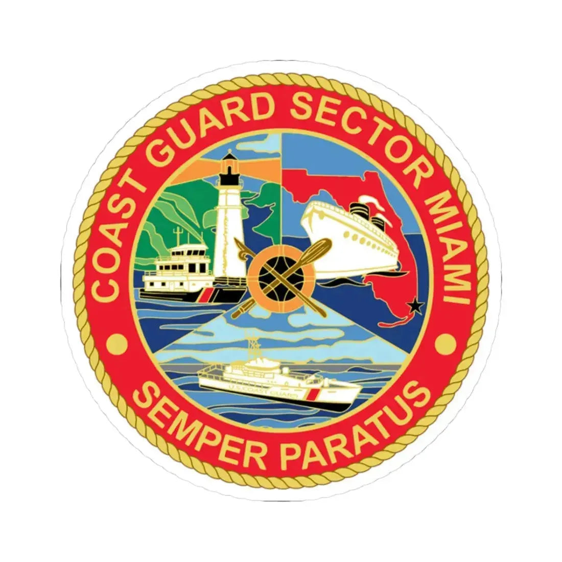 USCG Sector Miami (U.S. Coast Guard) STICKER Vinyl Kiss-Cut Decal 3 Inch White - The Sticker Space