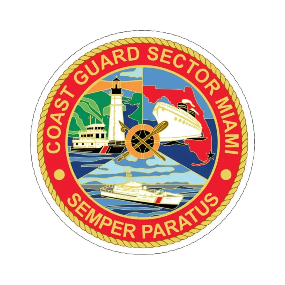 USCG Sector Miami (U.S. Coast Guard) STICKER Vinyl Kiss-Cut Decal 6 Inch White - The Sticker Space