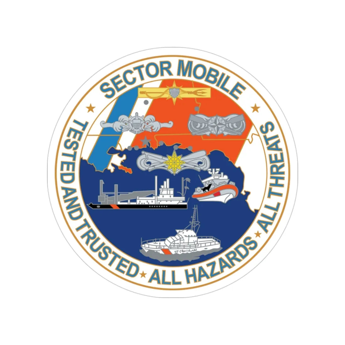USCG Sector Mobile (U.S. Coast Guard) Transparent STICKER Die-Cut Vinyl Decal 3 Inch - The Sticker Space