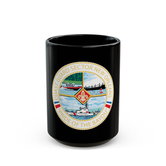 USCG Sector New Orleans Pride of the Bayou (U.S. Coast Guard) Black Coffee Mug-15oz-The Sticker Space