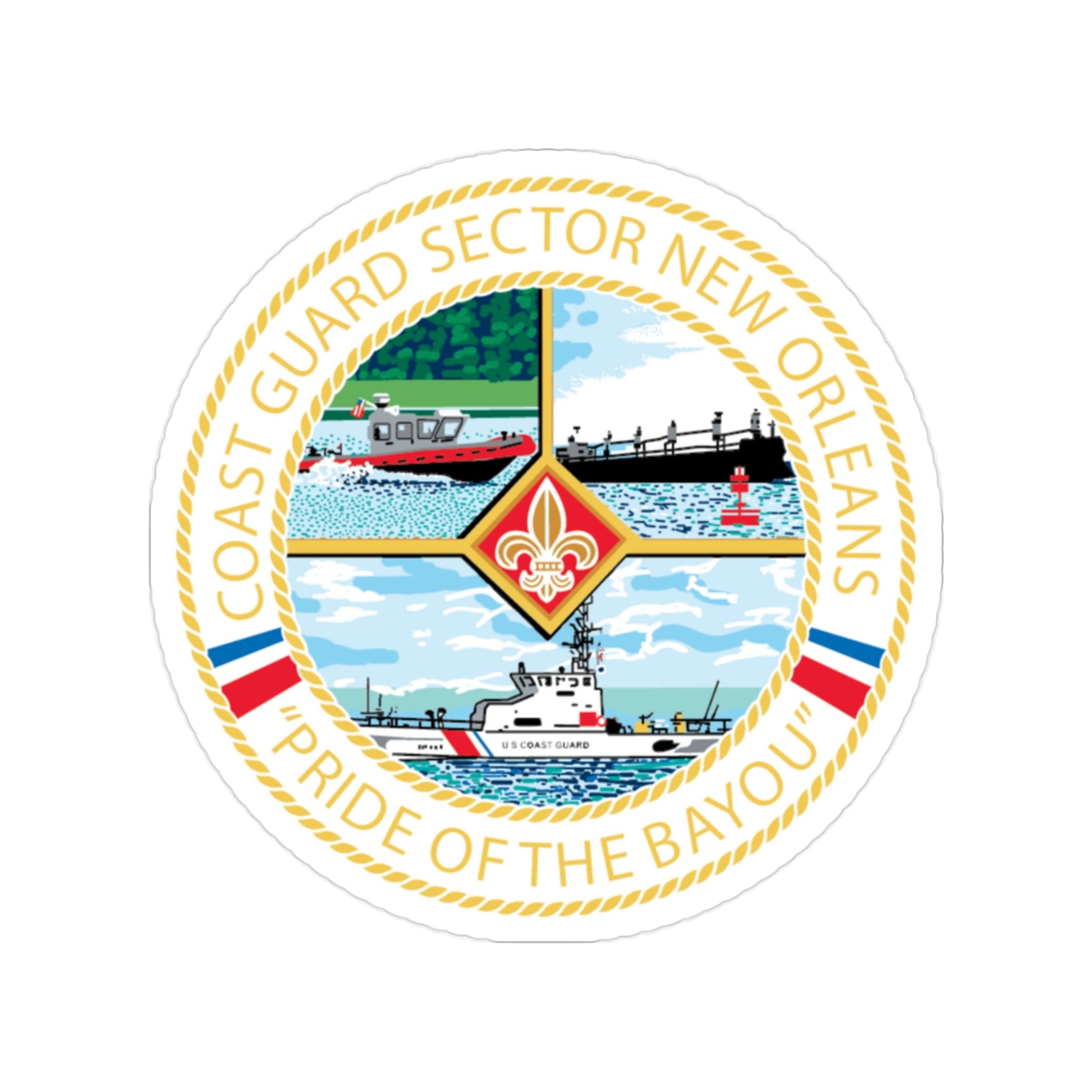 USCG Sector New Orleans Pride of the Bayou (U.S. Coast Guard) Transparent STICKER Die-Cut Vinyl Decal-2 Inch-The Sticker Space