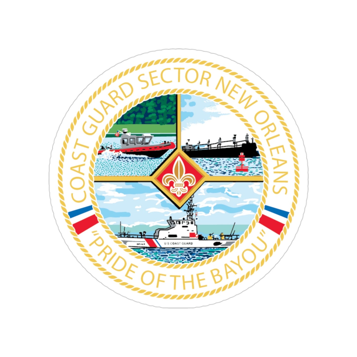 USCG Sector New Orleans Pride of the Bayou (U.S. Coast Guard) Transparent STICKER Die-Cut Vinyl Decal-3 Inch-The Sticker Space