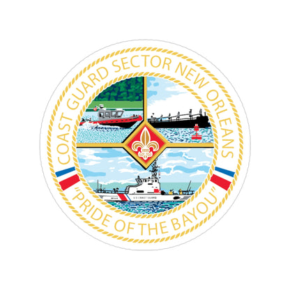 USCG Sector New Orleans Pride of the Bayou (U.S. Coast Guard) Transparent STICKER Die-Cut Vinyl Decal-4 Inch-The Sticker Space