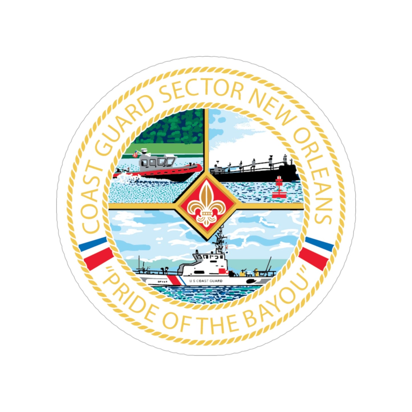 USCG Sector New Orleans Pride of the Bayou (U.S. Coast Guard) Transparent STICKER Die-Cut Vinyl Decal-4 Inch-The Sticker Space