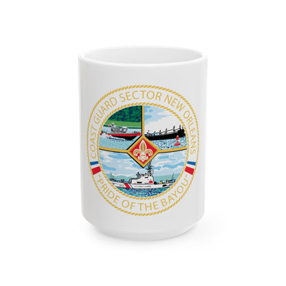 USCG Sector New Orleans   Pride of the Bayou (U.S. Coast Guard) White Coffee Mug