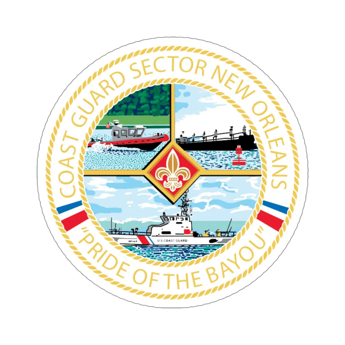 USCG Sector New Orleans Pride of the Bayou (U.S. Coast Guard) STICKER Vinyl Die-Cut Decal 6 Inch - The Sticker Space