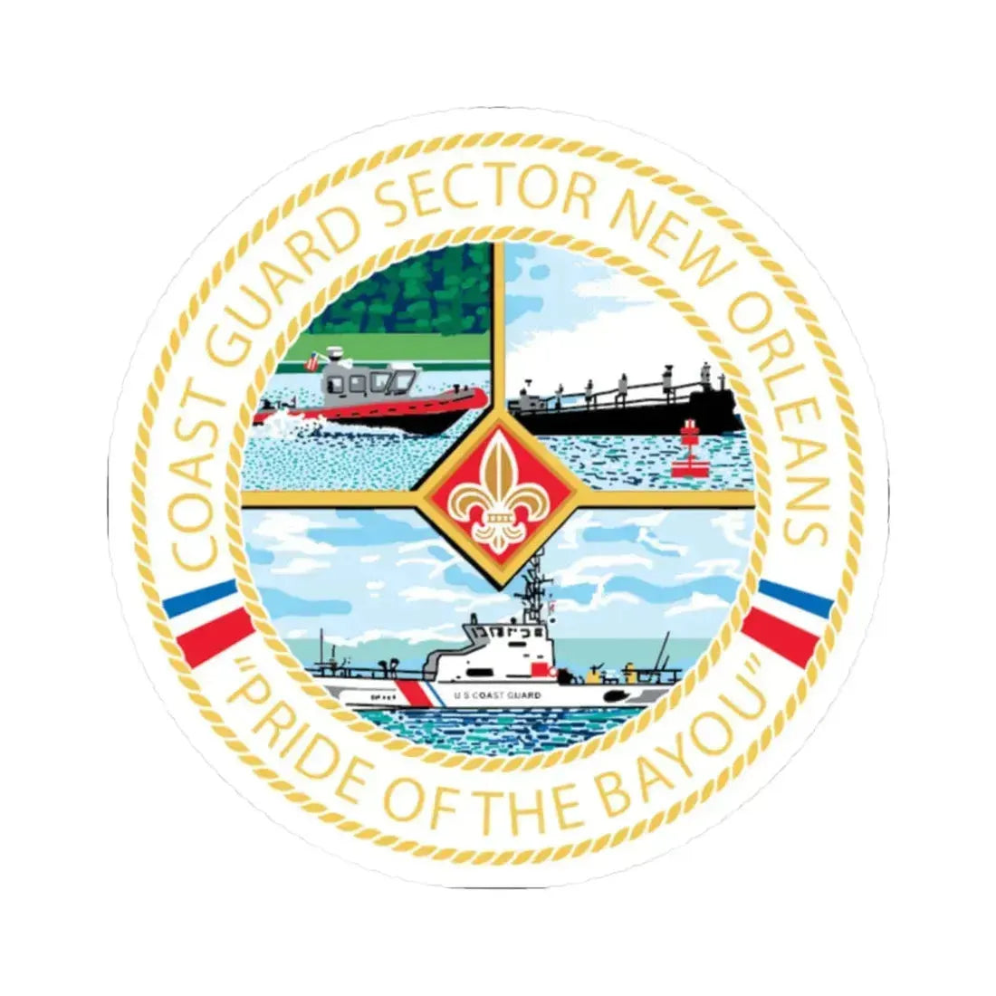USCG Sector New Orleans   Pride of the Bayou (U.S. Coast Guard) STICKER Vinyl Kiss-Cut Decal 2 Inch White - The Sticker Space