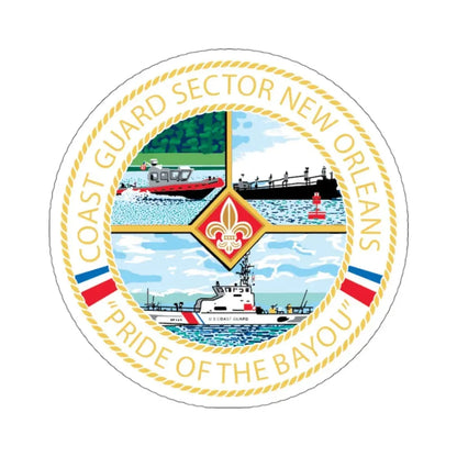 USCG Sector New Orleans   Pride of the Bayou (U.S. Coast Guard) STICKER Vinyl Kiss-Cut Decal 3 Inch White - The Sticker Space