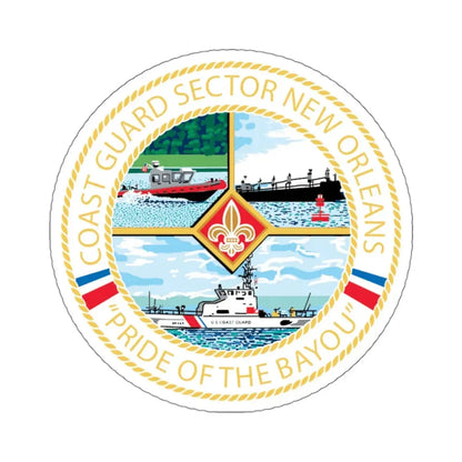 USCG Sector New Orleans   Pride of the Bayou (U.S. Coast Guard) STICKER Vinyl Kiss-Cut Decal 4 Inch White - The Sticker Space