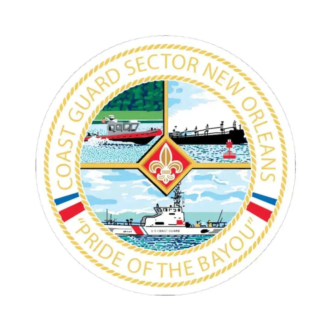 USCG Sector New Orleans   Pride of the Bayou (U.S. Coast Guard) STICKER Vinyl Kiss-Cut Decal 4 Inch White - The Sticker Space