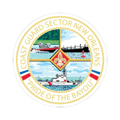 USCG Sector New Orleans   Pride of the Bayou (U.S. Coast Guard) STICKER Vinyl Kiss-Cut Decal 4 Inch White - The Sticker Space