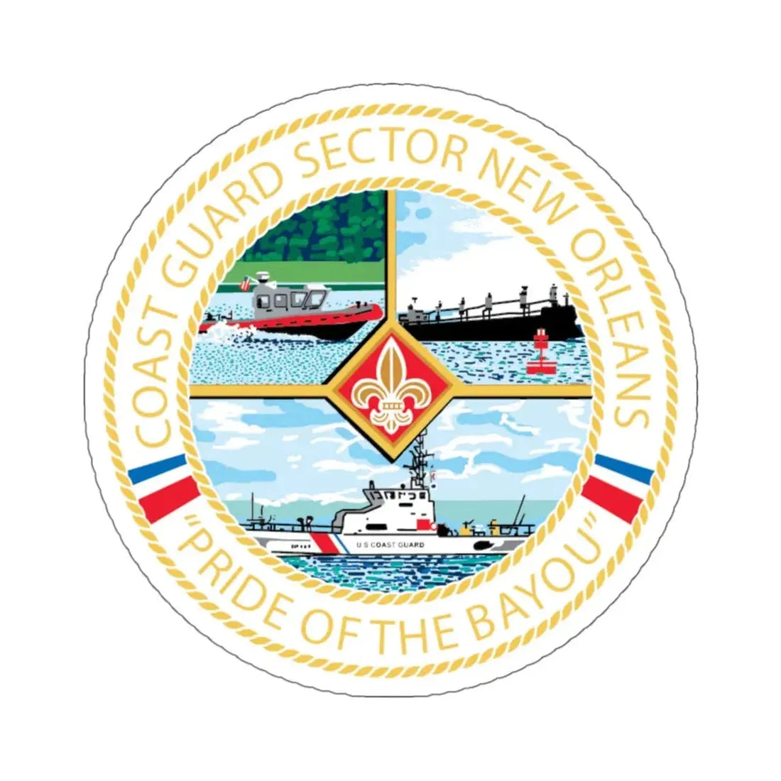 USCG Sector New Orleans   Pride of the Bayou (U.S. Coast Guard) STICKER Vinyl Kiss-Cut Decal 6 Inch White - The Sticker Space