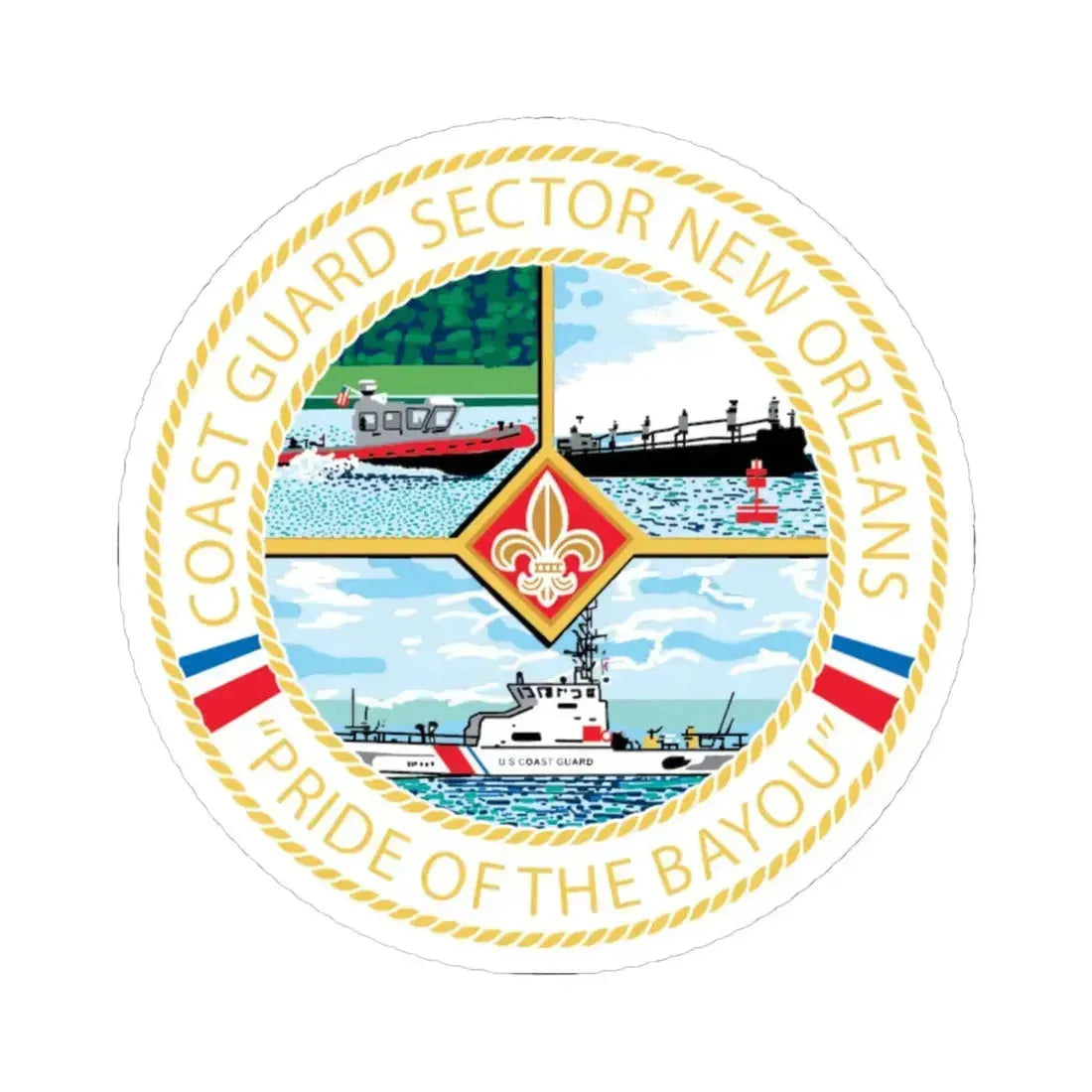 USCG Sector New Orleans   Pride of the Bayou (U.S. Coast Guard) STICKER Vinyl Kiss-Cut Decal 6 Inch White - The Sticker Space
