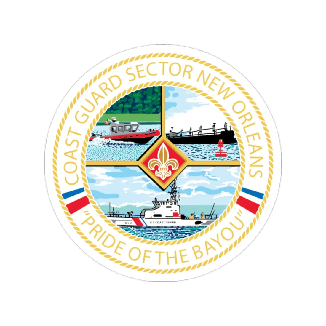 USCG Sector New Orleans Pride of the Bayou (U.S. Coast Guard) Transparent STICKER Die-Cut Vinyl Decal 2 Inch - The Sticker Space