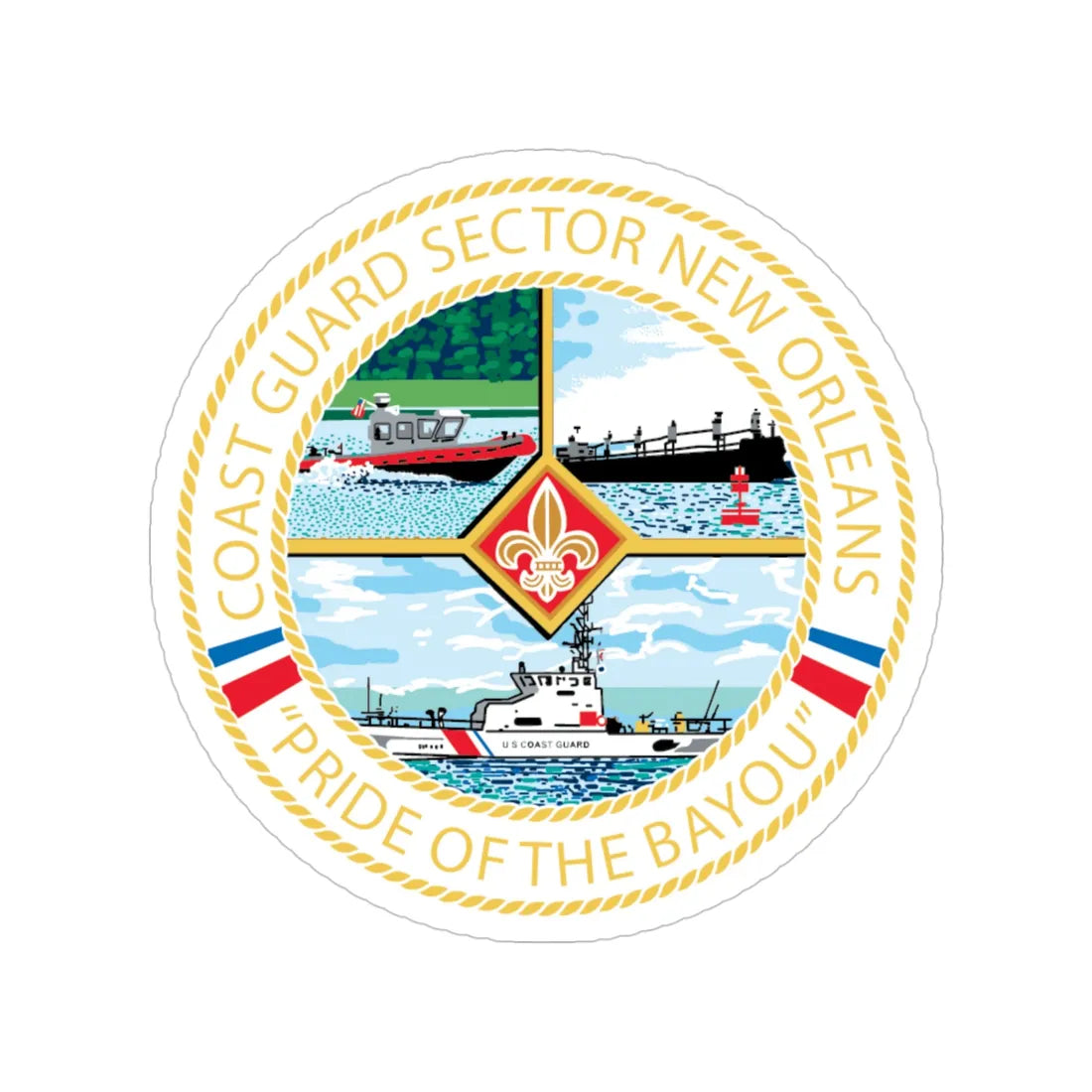 USCG Sector New Orleans Pride of the Bayou (U.S. Coast Guard) Transparent STICKER Die-Cut Vinyl Decal 4 Inch - The Sticker Space