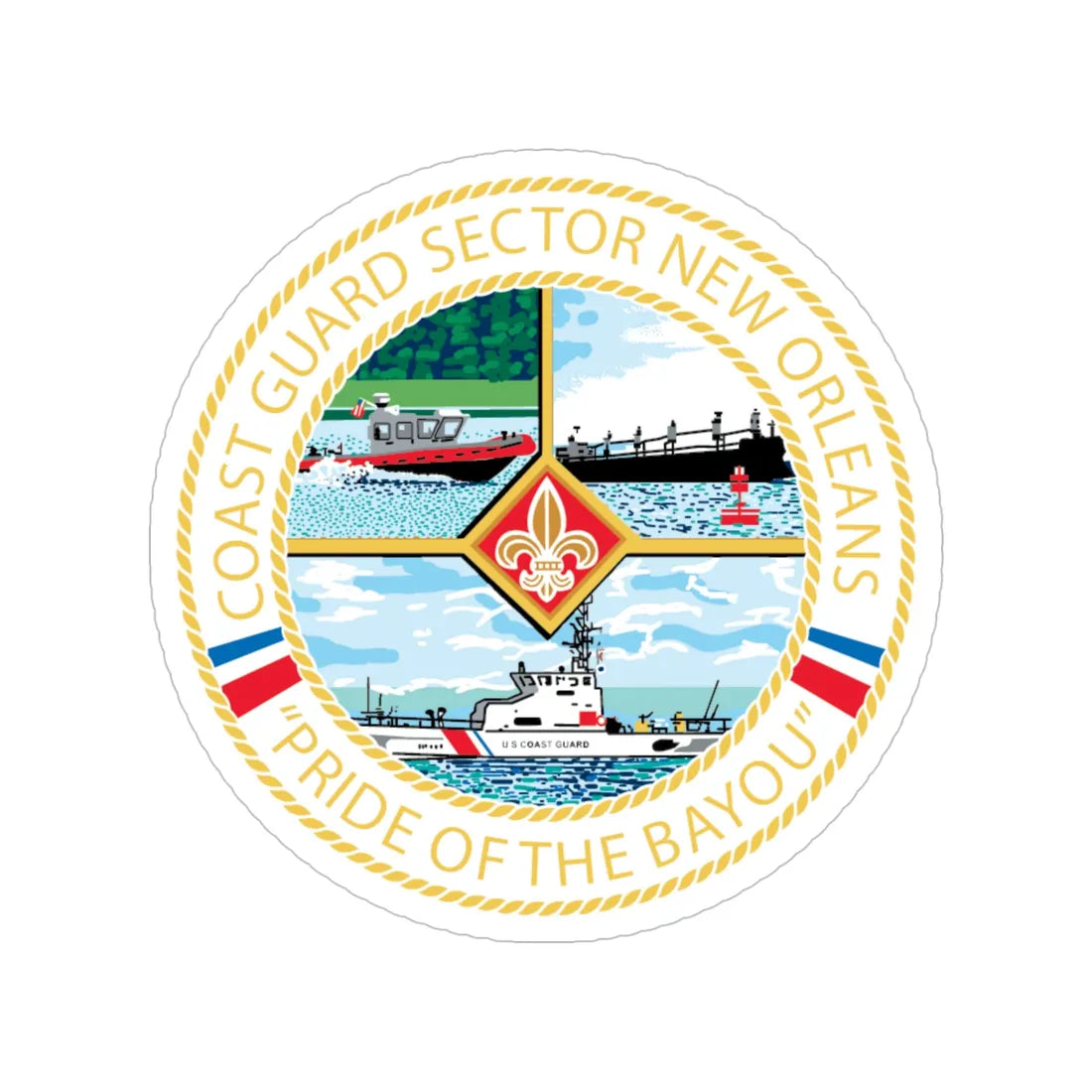 USCG Sector New Orleans Pride of the Bayou (U.S. Coast Guard) Transparent STICKER Die-Cut Vinyl Decal 6 Inch - The Sticker Space
