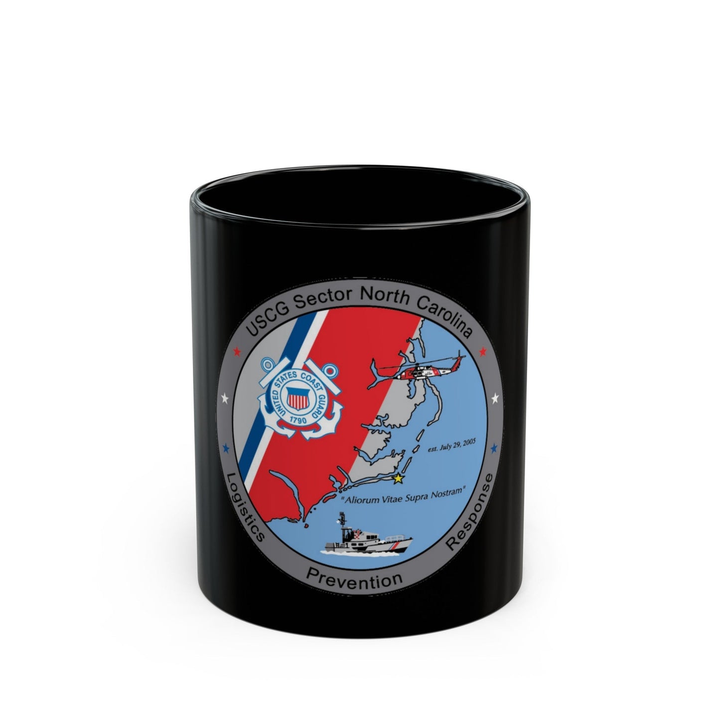 USCG Sector North Carolina (U.S. Coast Guard) Black Coffee Mug-11oz-The Sticker Space