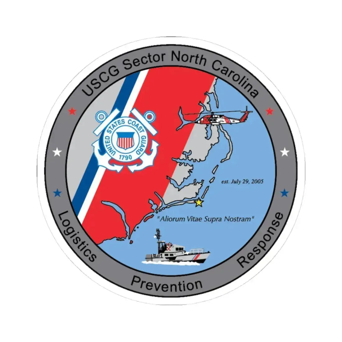 USCG Sector North Carolina (U.S. Coast Guard) STICKER Vinyl Kiss-Cut Decal - The Sticker Space