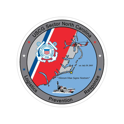 USCG Sector North Carolina (U.S. Coast Guard) Transparent STICKER Die-Cut Vinyl Decal 5 Inch - The Sticker Space