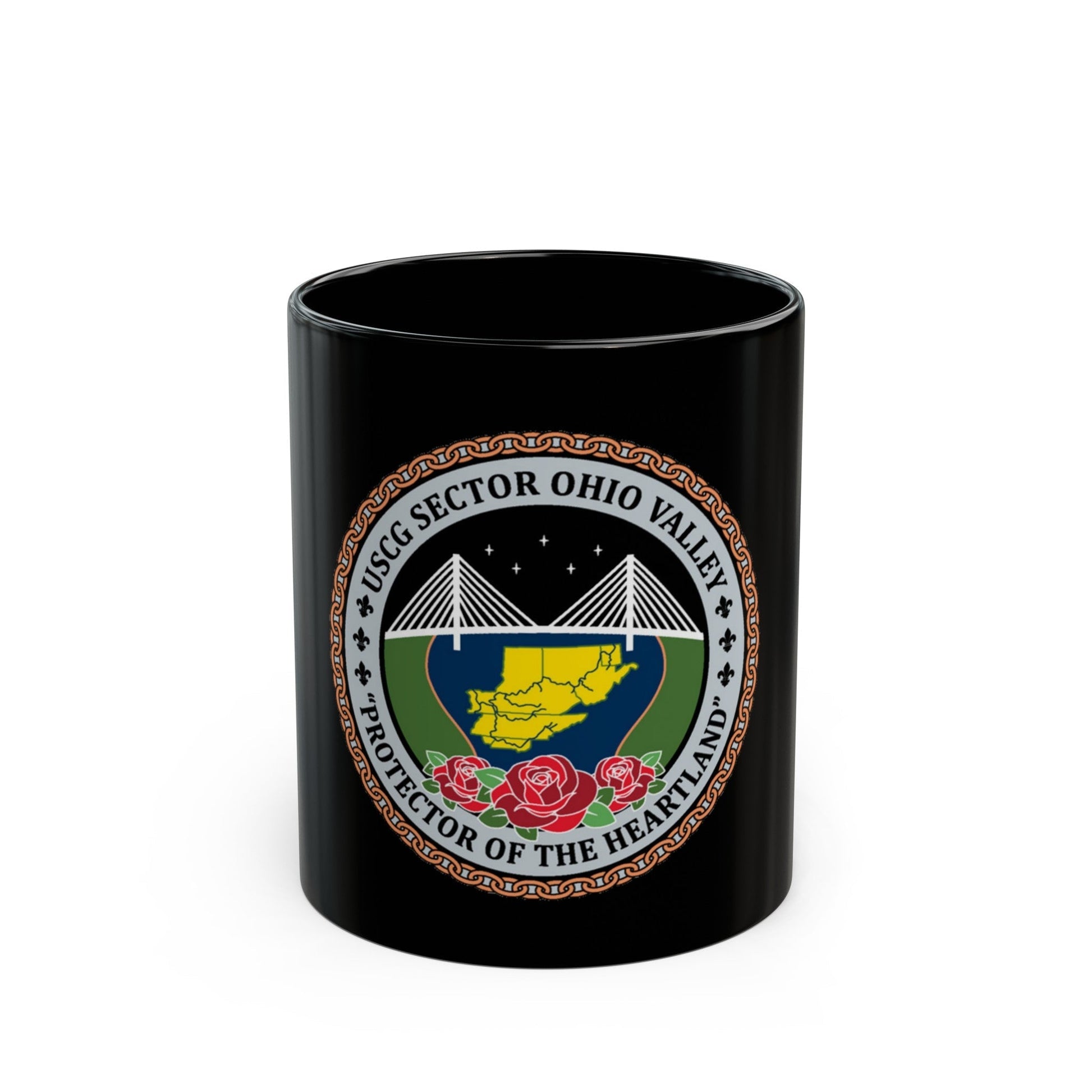 USCG SECTOR OHIO VALLEY (U.S. Coast Guard) Black Coffee Mug-11oz-The Sticker Space