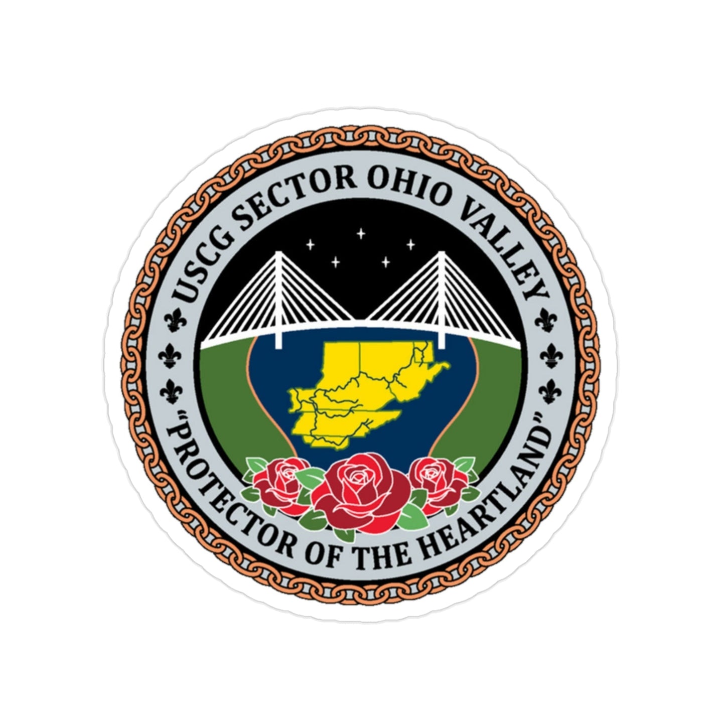 USCG SECTOR OHIO VALLEY (U.S. Coast Guard) Transparent STICKER Die-Cut Vinyl Decal-2 Inch-The Sticker Space