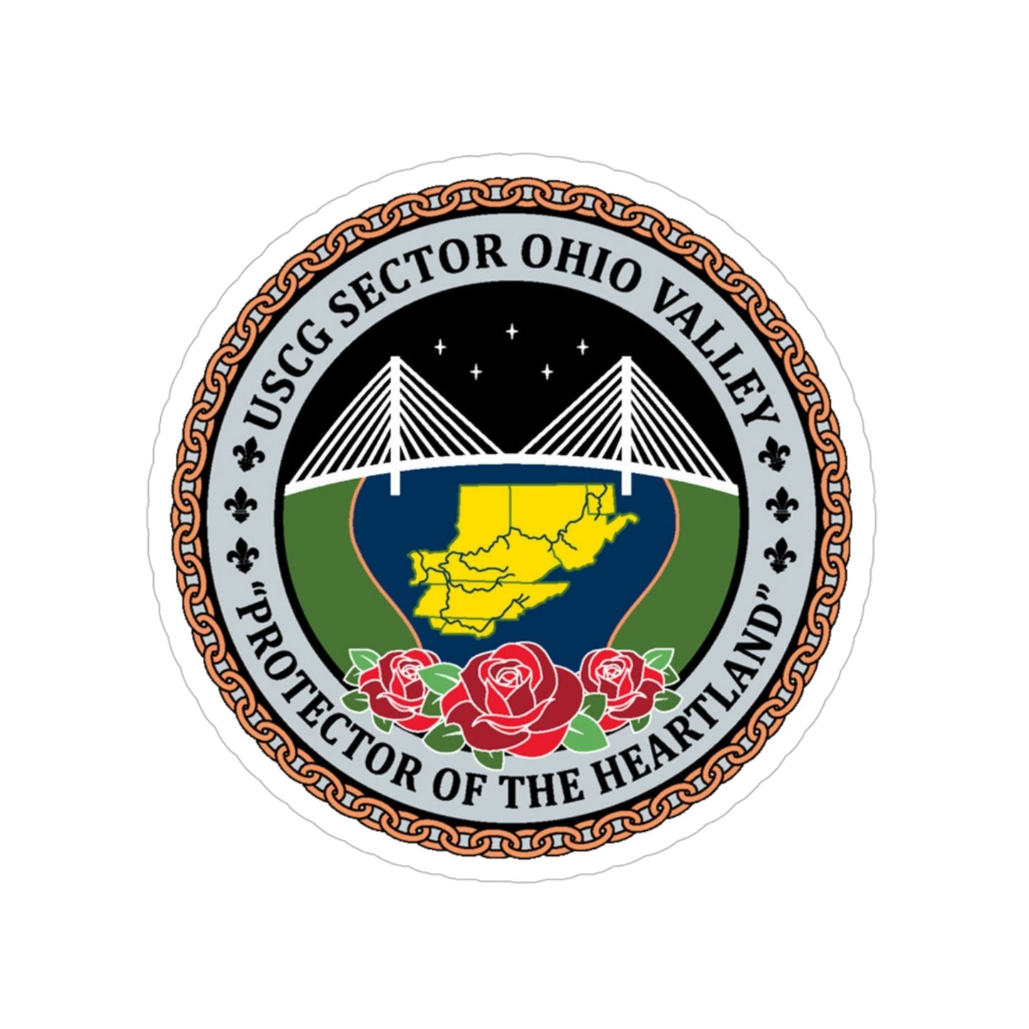 USCG SECTOR OHIO VALLEY (U.S. Coast Guard) Transparent STICKER Die-Cut Vinyl Decal-4 Inch-The Sticker Space