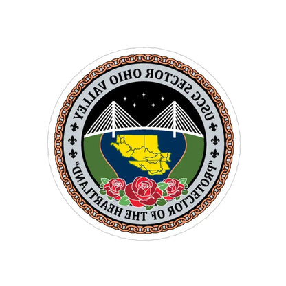 USCG SECTOR OHIO VALLEY (U.S. Coast Guard) REVERSE PRINT Transparent Die-Cut STICKER 5 Inch Die-Cut Transparent - The Sticker Space
