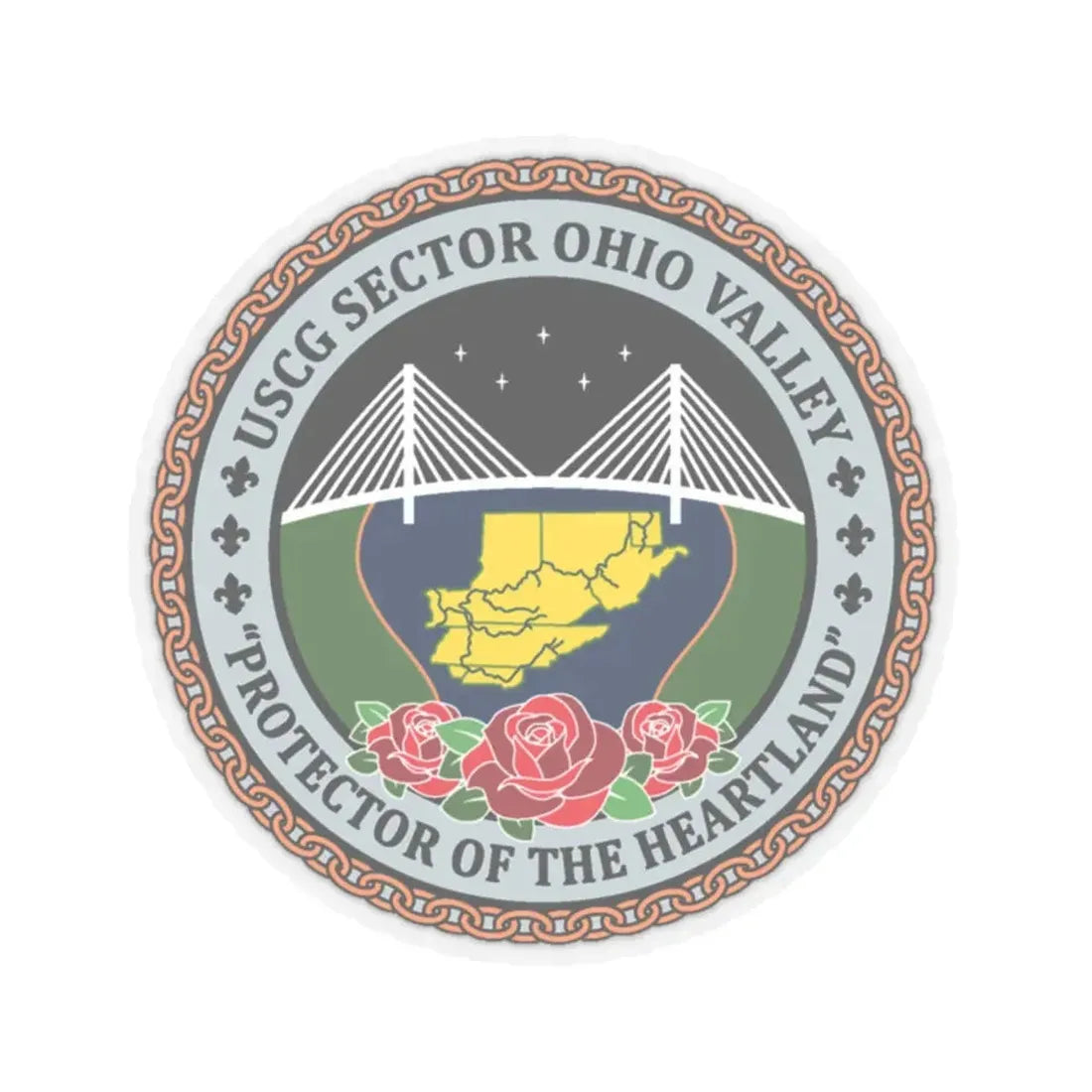 USCG SECTOR OHIO VALLEY (U.S. Coast Guard) STICKER Vinyl Kiss-Cut Decal 2 Inch Transparent - The Sticker Space