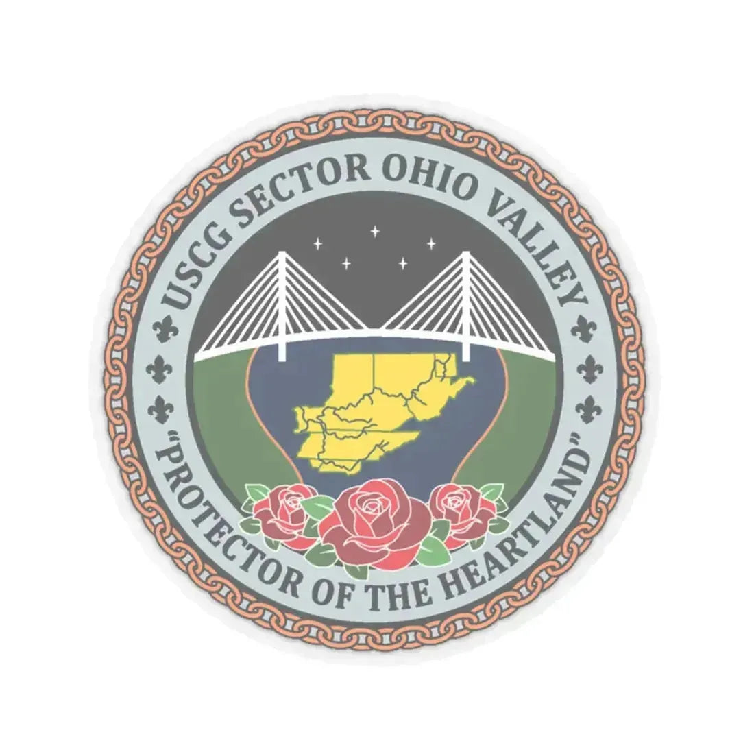 USCG SECTOR OHIO VALLEY (U.S. Coast Guard) STICKER Vinyl Kiss-Cut Decal 4 Inch Transparent - The Sticker Space