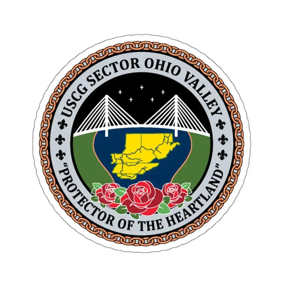 USCG SECTOR OHIO VALLEY (U.S. Coast Guard) STICKER Vinyl Kiss-Cut Decal 4 Inch White - The Sticker Space
