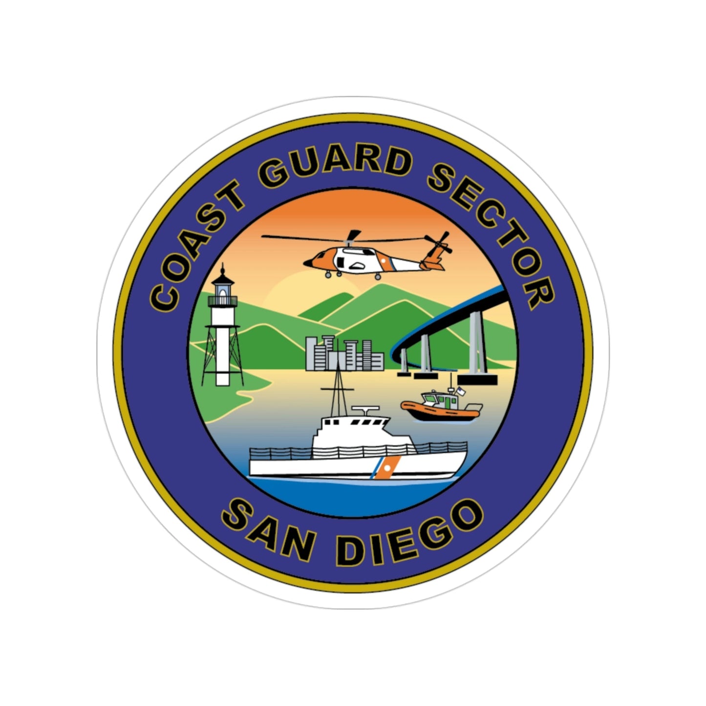 USCG Sector San Diego NEW 07 (U.S. Coast Guard) Transparent STICKER Die-Cut Vinyl Decal-3 Inch-The Sticker Space