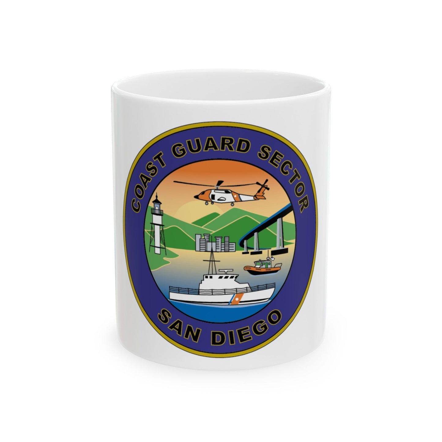 USCG Sector San Diego NEW 07 (U.S. Coast Guard) White Coffee Mug-11oz-The Sticker Space