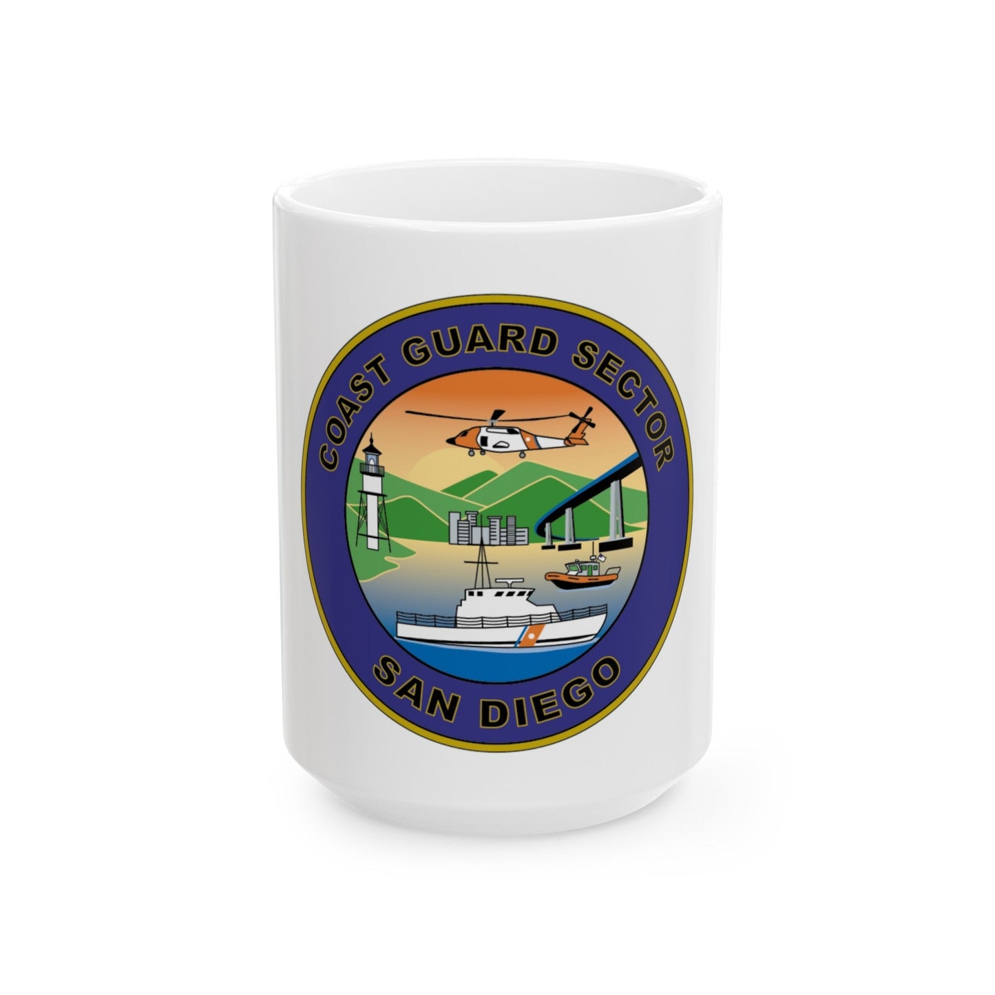 USCG Sector San Diego NEW 07 (U.S. Coast Guard) White Coffee Mug-15oz-The Sticker Space