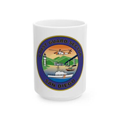 USCG Sector San Diego NEW 07 (U.S. Coast Guard) White Coffee Mug-15oz-The Sticker Space