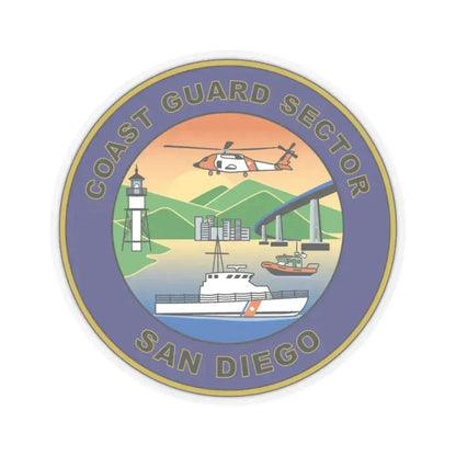 USCG Sector San Diego NEW 07 (U.S. Coast Guard) STICKER Vinyl Kiss-Cut Decal 3 Inch Transparent - The Sticker Space