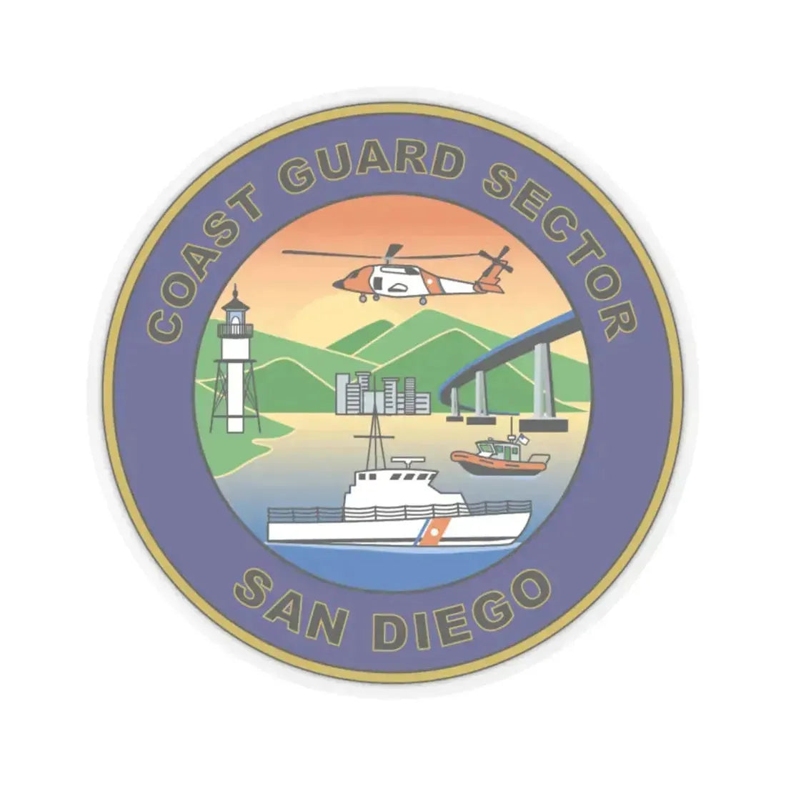 USCG Sector San Diego NEW 07 (U.S. Coast Guard) STICKER Vinyl Kiss-Cut Decal 6 Inch Transparent - The Sticker Space
