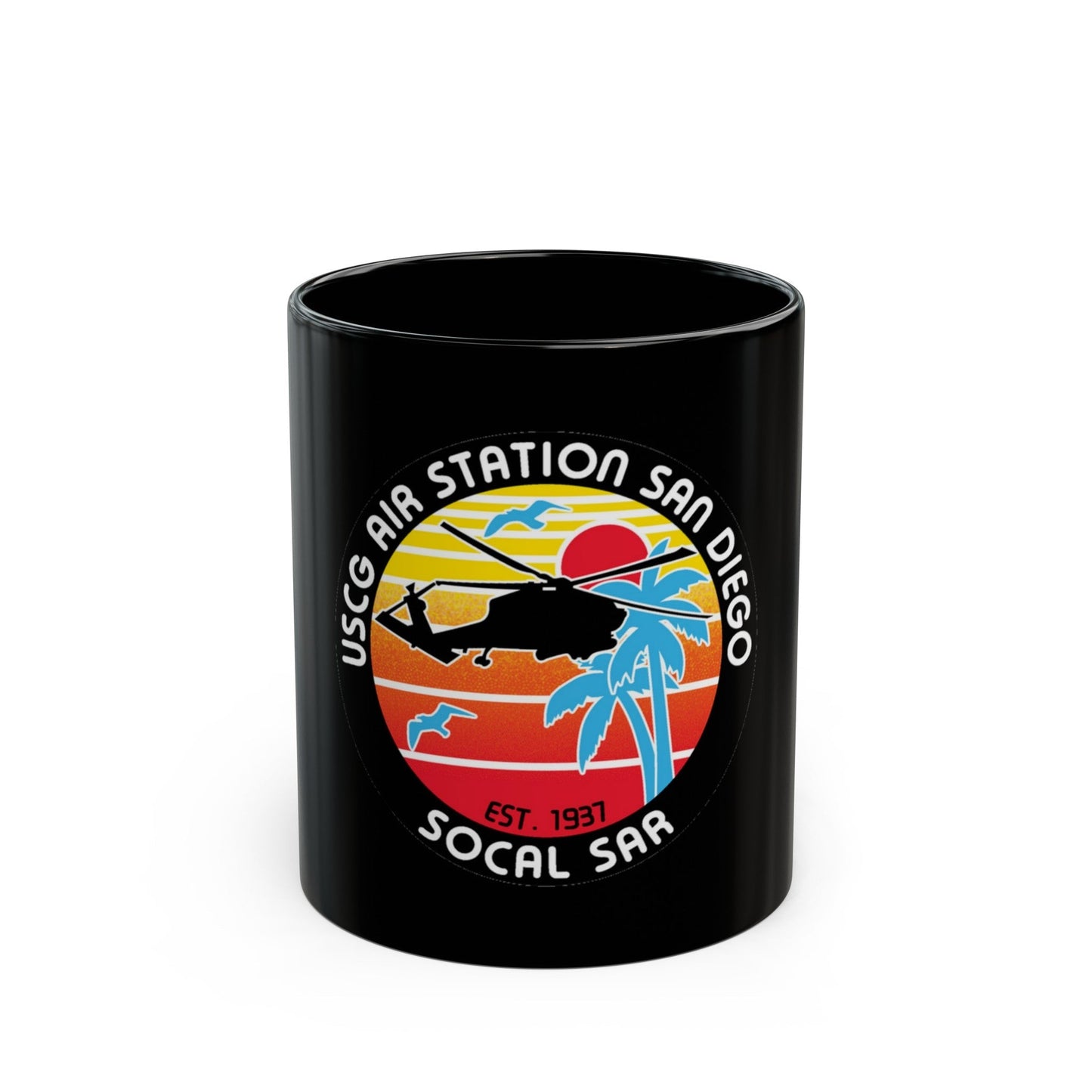 USCG Sector San Diego SOCAL SAR (U.S. Coast Guard) Black Coffee Mug-11oz-The Sticker Space