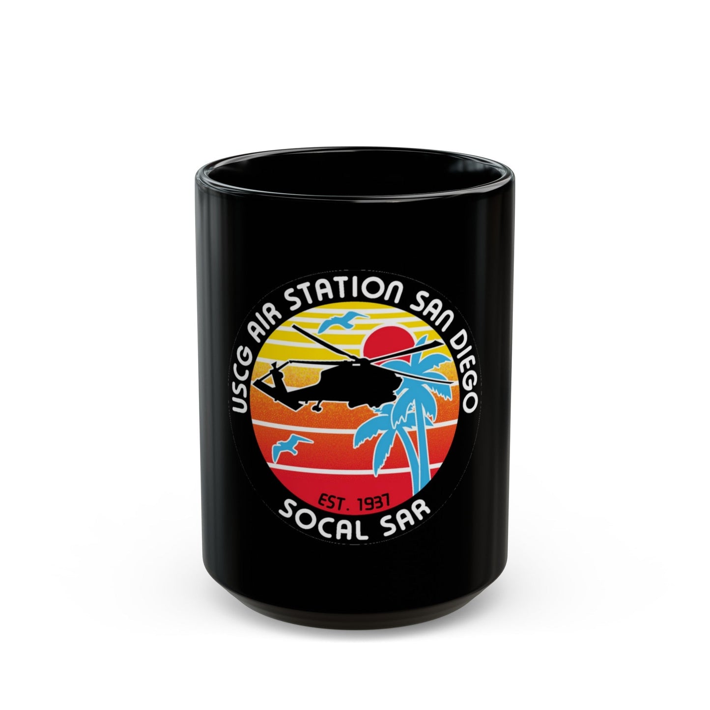 USCG Sector San Diego SOCAL SAR (U.S. Coast Guard) Black Coffee Mug-15oz-The Sticker Space