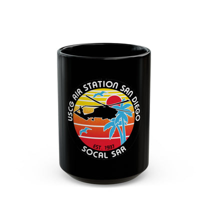 USCG Sector San Diego SOCAL SAR (U.S. Coast Guard) Black Coffee Mug-15oz-The Sticker Space