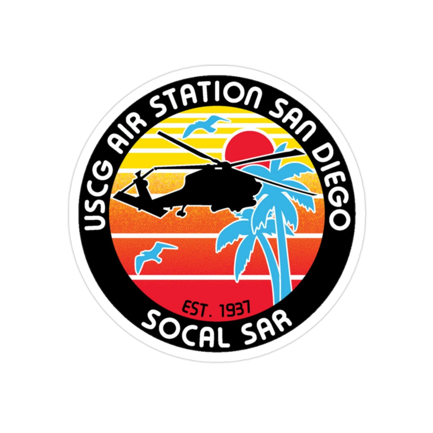 USCG Sector San Diego SOCAL SAR (U.S. Coast Guard) Transparent STICKER Die-Cut Vinyl Decal-2 Inch-The Sticker Space