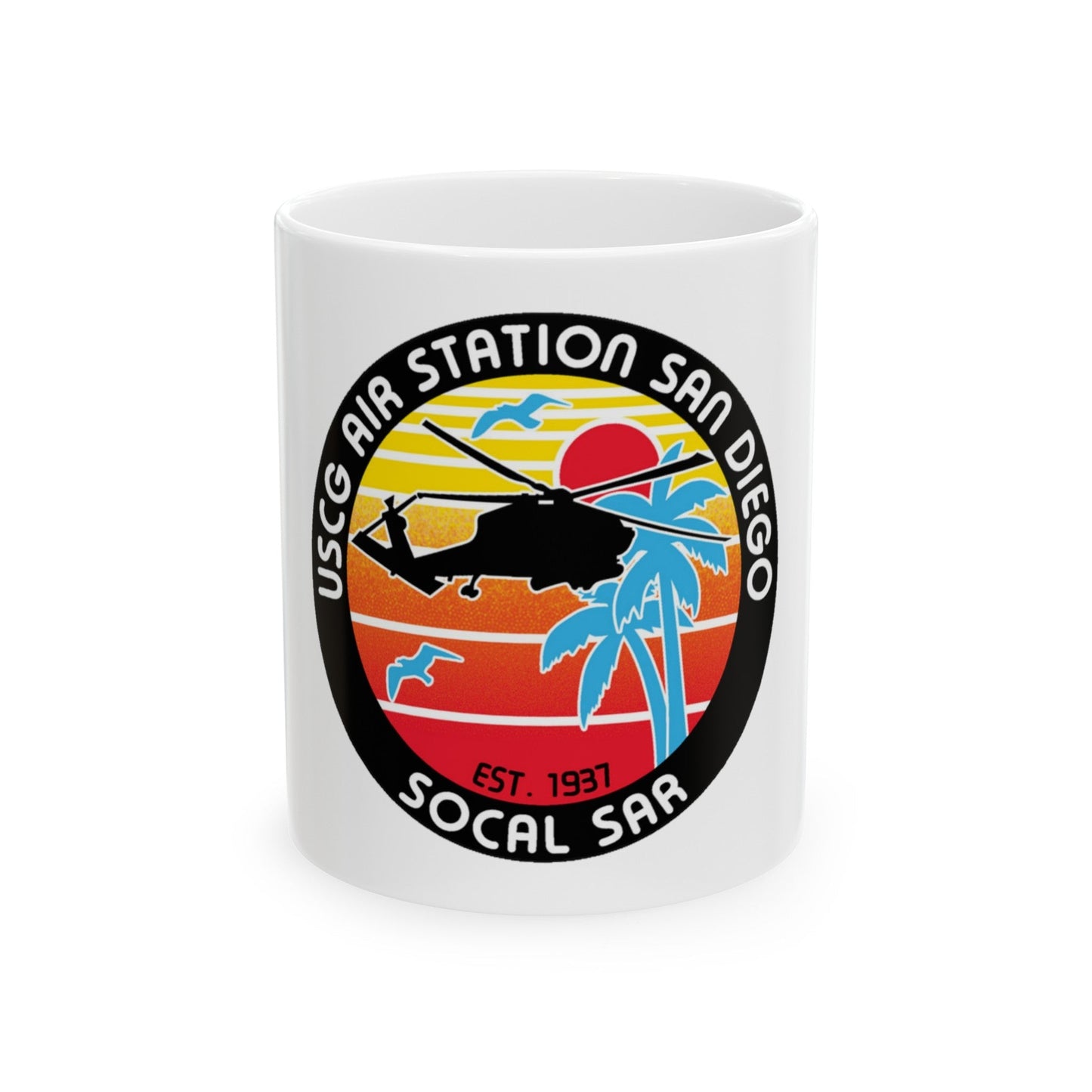 USCG Sector San Diego SOCAL SAR (U.S. Coast Guard) White Coffee Mug-11oz-The Sticker Space