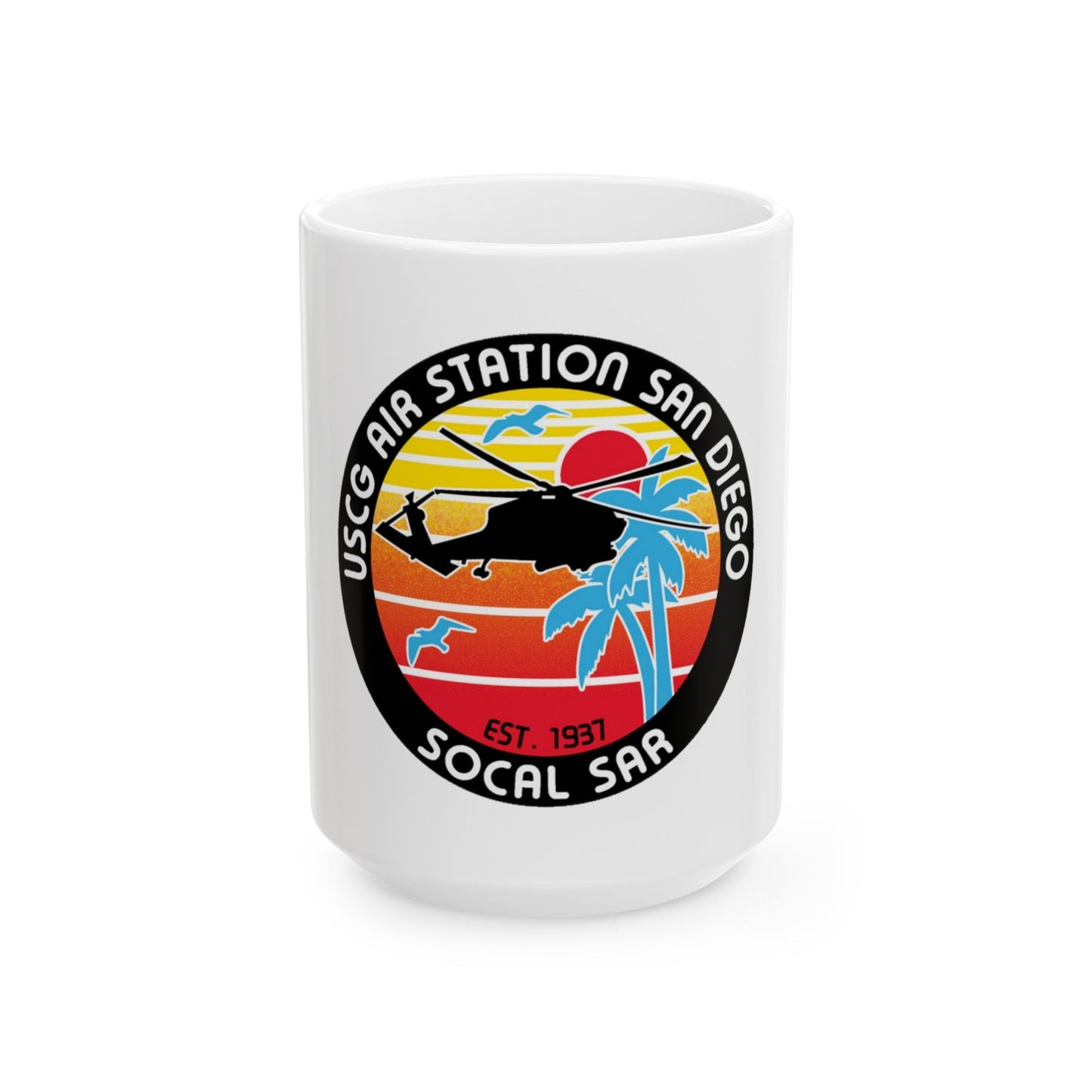 USCG Sector San Diego SOCAL SAR (U.S. Coast Guard) White Coffee Mug-15oz-The Sticker Space