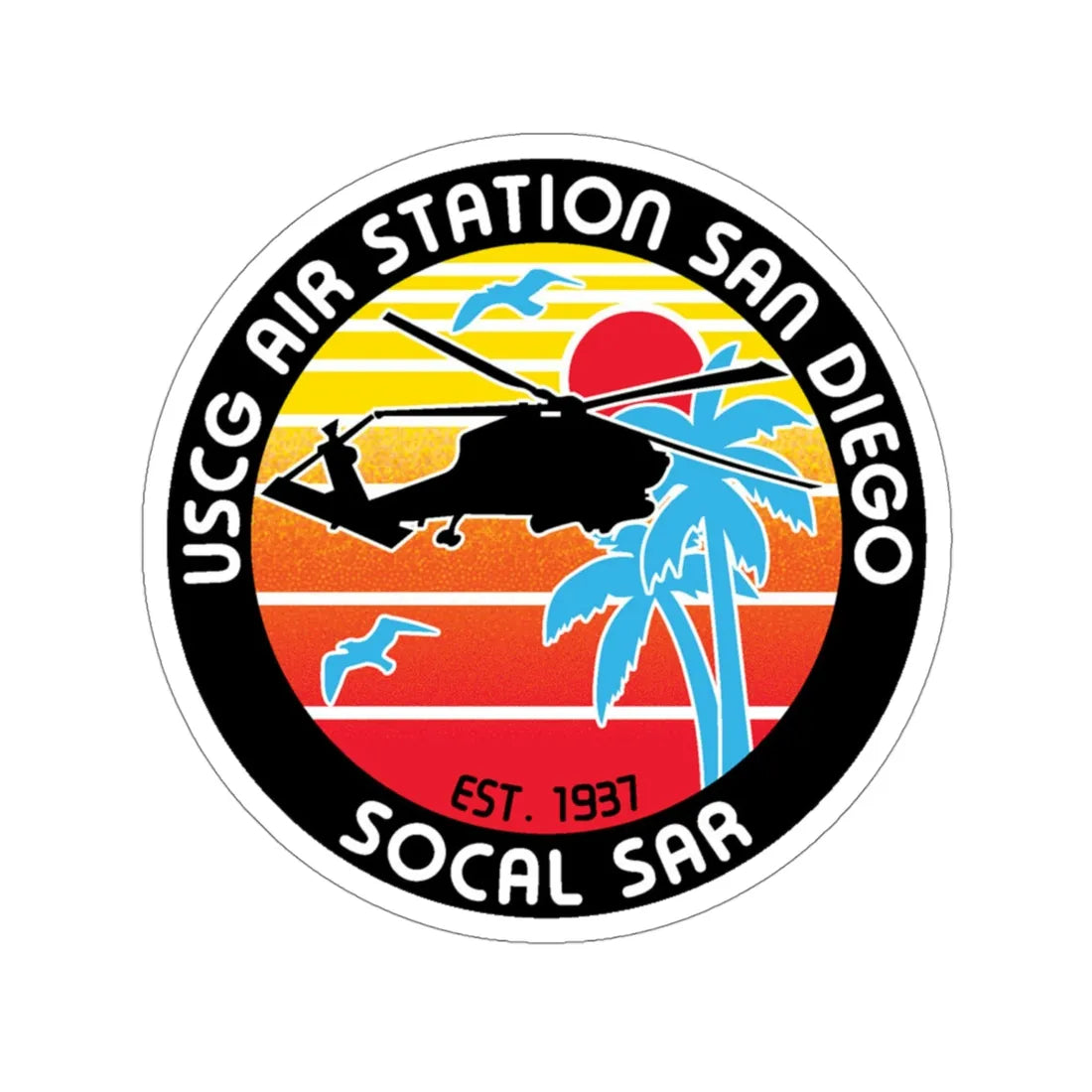USCG Sector San Diego SOCAL SAR (U.S. Coast Guard) STICKER Vinyl Die-Cut Decal 4 Inch - The Sticker Space