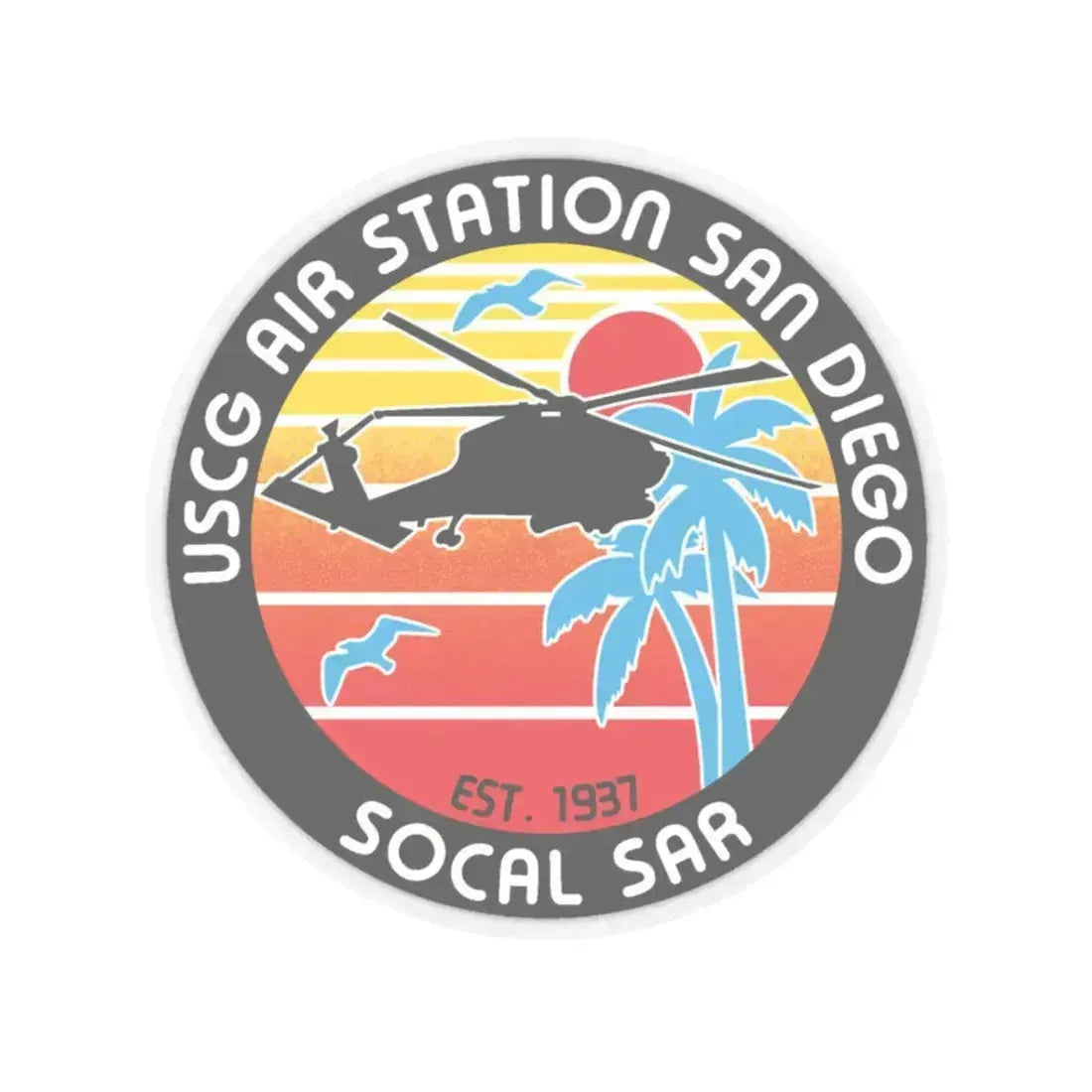USCG Sector San Diego SOCAL SAR (U.S. Coast Guard) STICKER Vinyl Kiss-Cut Decal 3 Inch Transparent - The Sticker Space