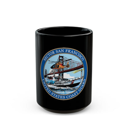 USCG Sector San Francisco (U.S. Coast Guard) Black Coffee Mug-15oz-The Sticker Space