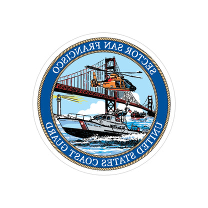 USCG Sector San Francisco (U.S. Coast Guard) REVERSE PRINT Transparent STICKER-3" × 3"-The Sticker Space