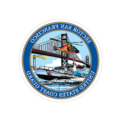 USCG Sector San Francisco (U.S. Coast Guard) REVERSE PRINT Transparent STICKER-4" × 4"-The Sticker Space